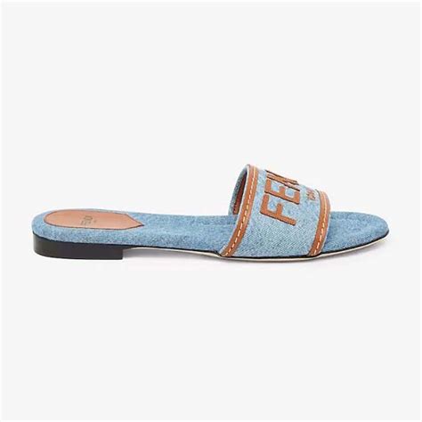 fendi ff mules|fendi denim slides.